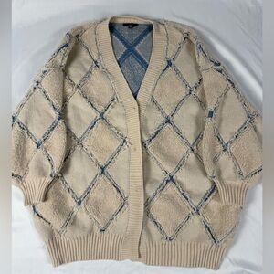 Fate Beige and Blue Women's Cardigan
